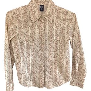 Vintage Gap print long sleeve Blouse